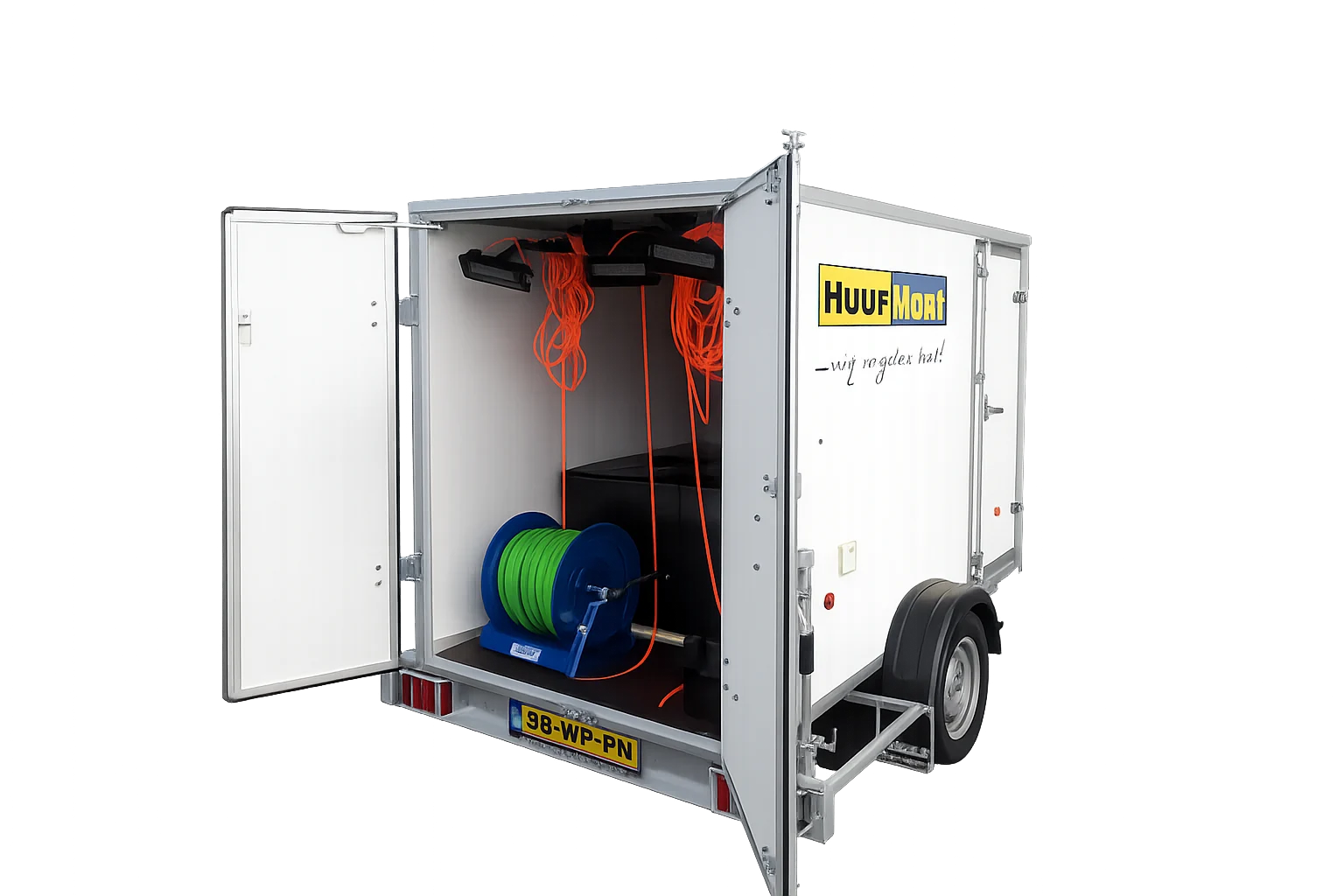 Aanhangwagen met telewash installatie, accu extra beeld 2