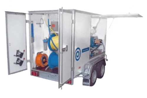 Hogedrukreiniger in trailer tot 350 bar 100 C