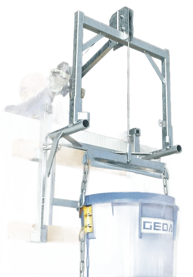 Ophangframe + lier, tbv stortkoker extra beeld 2
