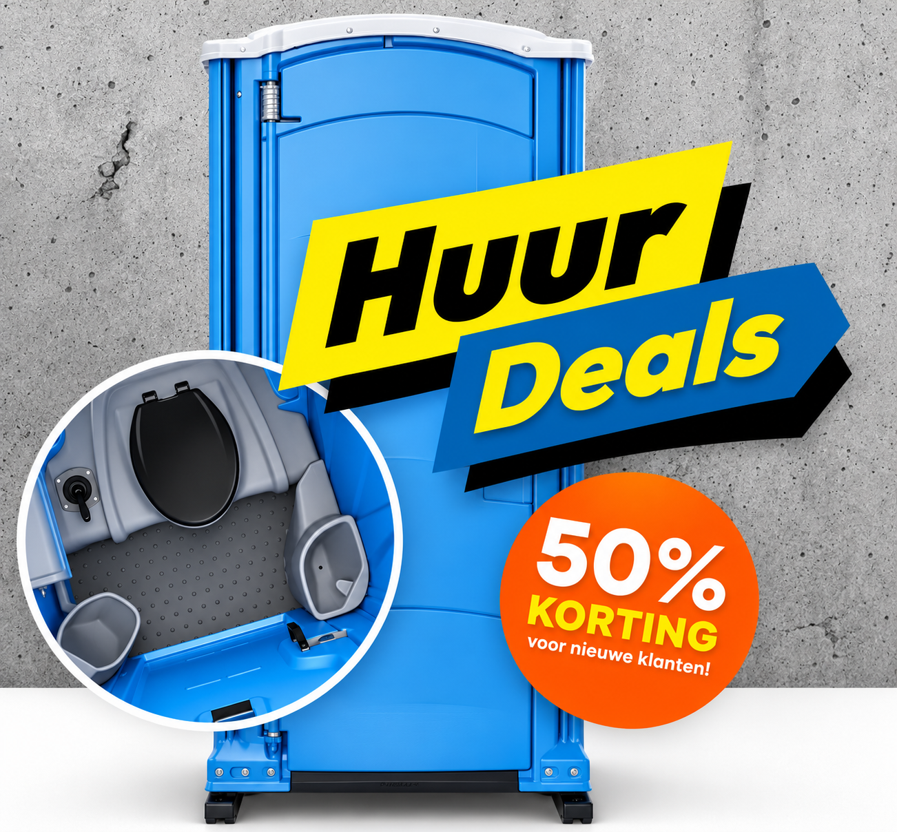 Luxe toiletcabine huren met 50 procent korting