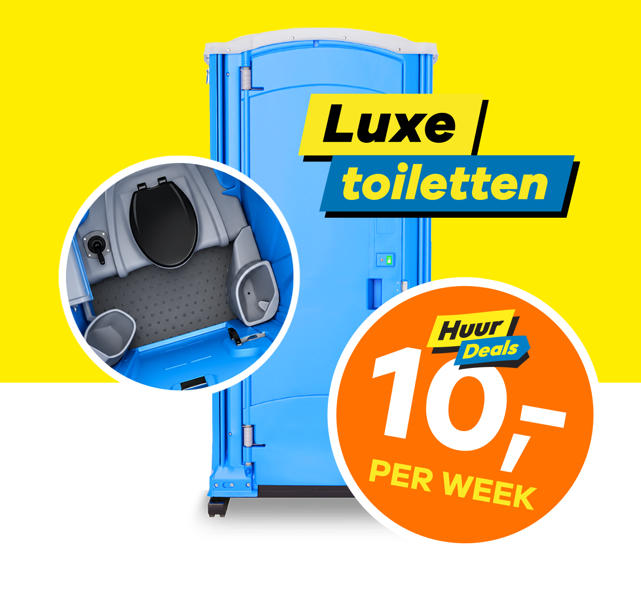 Luxe toiletcabine huren voor 10 euro per week